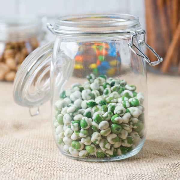 34 oz. Hinge Top Glass Storage Jar - 4/Pack