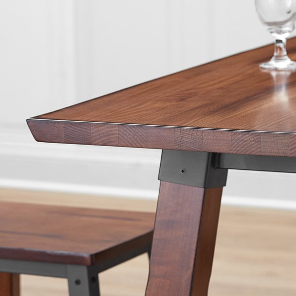 30" x 48" Solid Wood Live Edge Table Top with Antique Walnut Finish