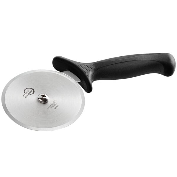 4" High Carbon Steel Pizza Cutter with Black Handle