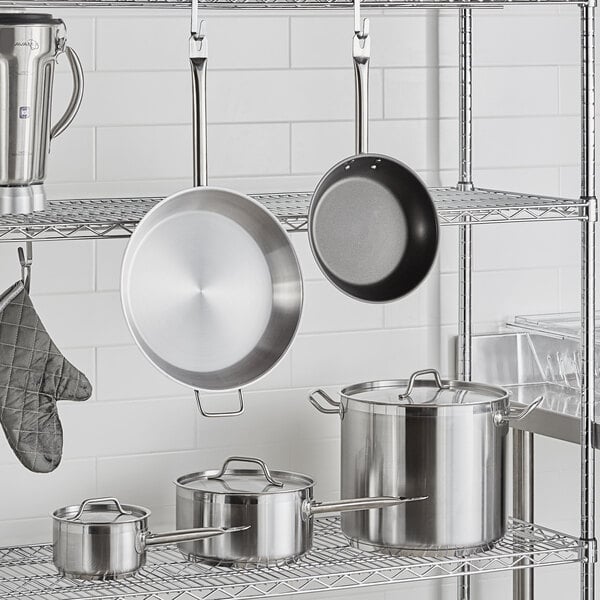 8 Piece Induction Ready Stainless Steel Cookware Set with 2 Qt., 6 Qt. Sauce Pans, 20 Qt. Stock Pot with Covers, and 9.5" Non-Stick Frying Pan