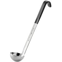 4 oz. One-Piece Stainless Steel Ladle with Black Handle