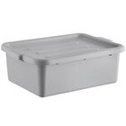 20" x 15" x 7" Gray Polypropylene Bus Tub with Cover