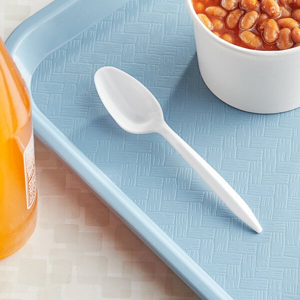 1000 Piece Medium Weight White Plastic Teaspoon