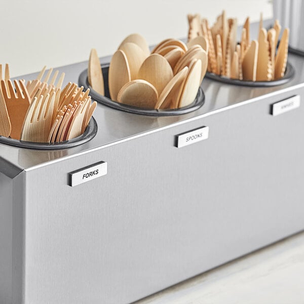 Four Hole Square Stainless Steel Flatware Organizer